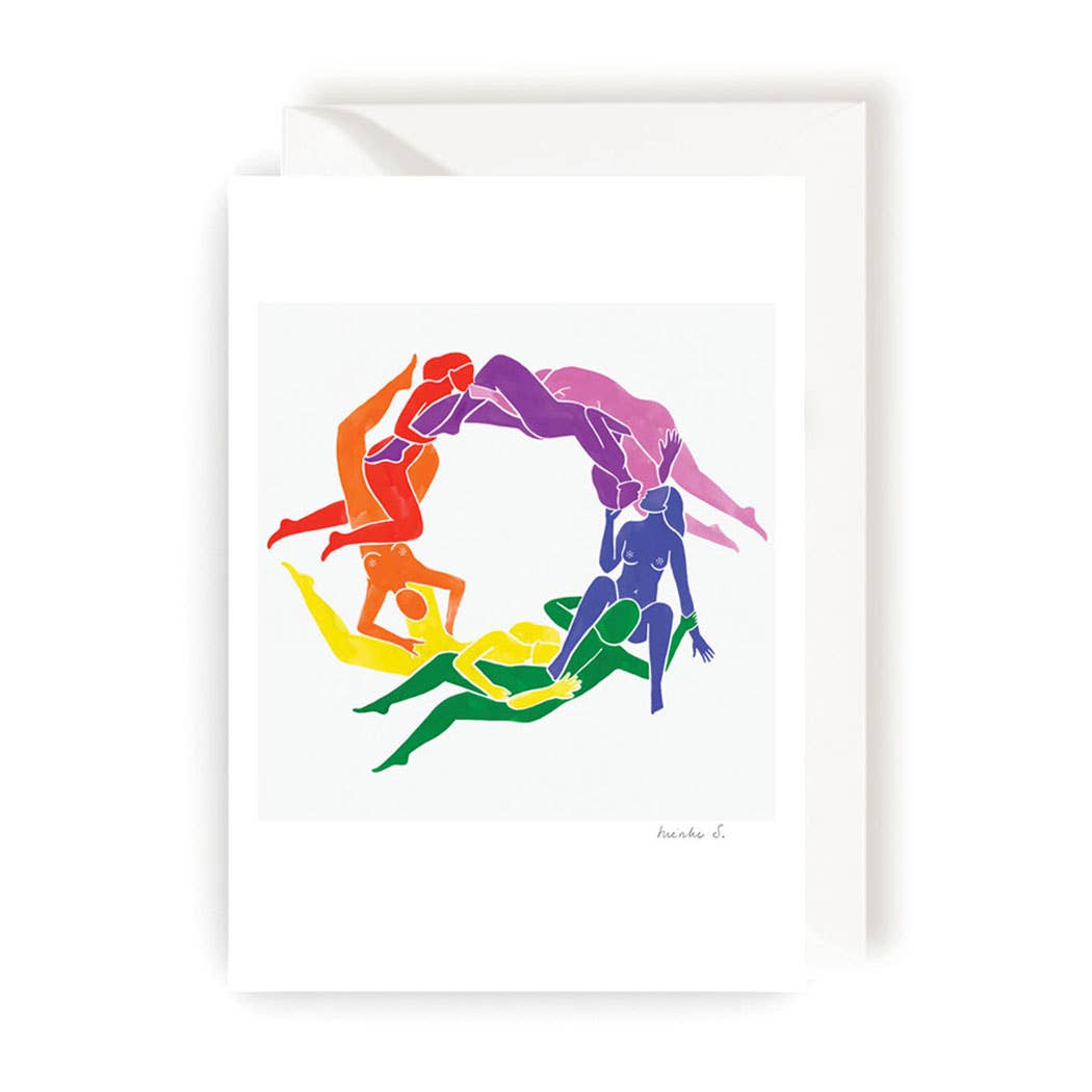 Lovers Card - women Circle Rainbow Flag