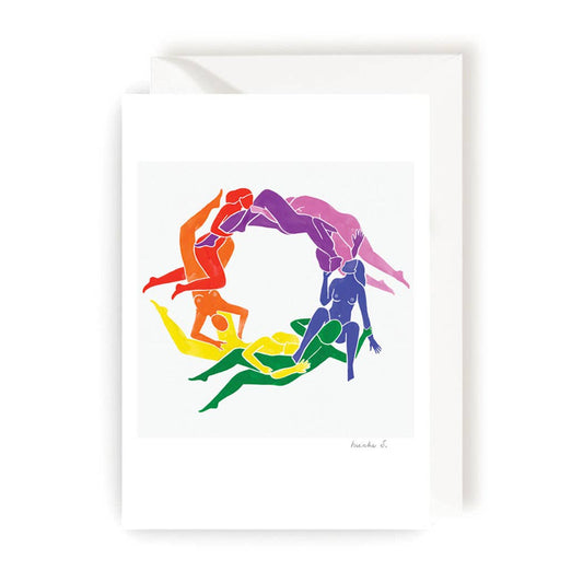 Lovers Card - women Circle Rainbow Flag