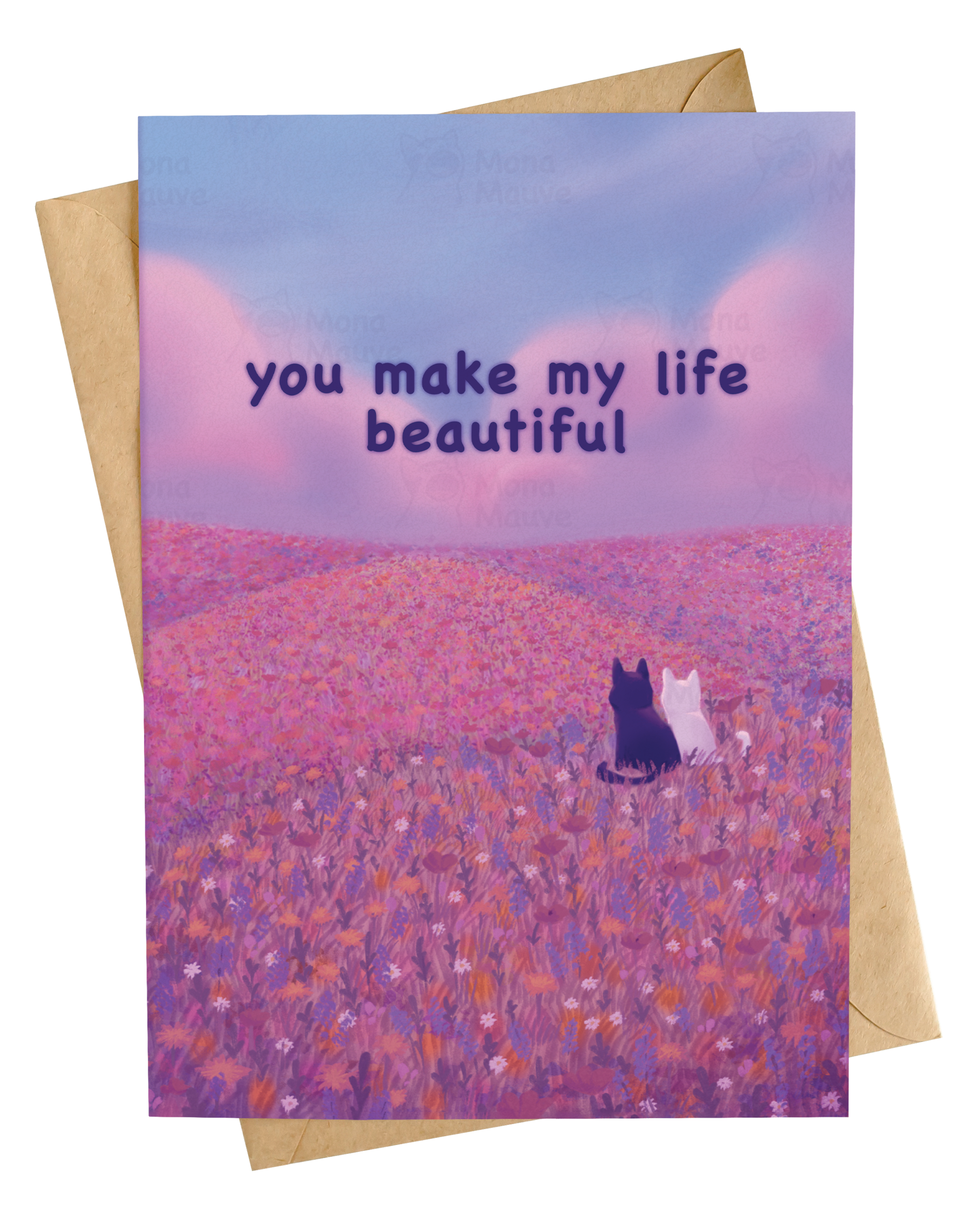 You Make My Life Beautiful | Cute Valentine's Day Card: A6