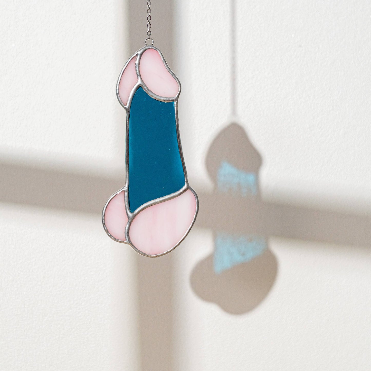Stained Glass Penis - Blue & Pink
