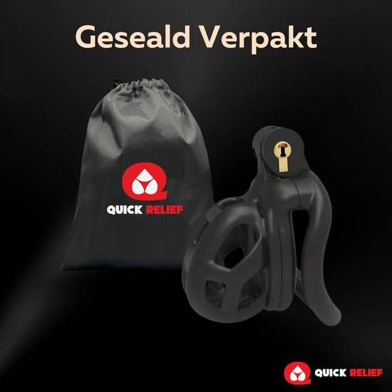 Quick Relief Elite Lock™ Nub - Chastity cage with 4 ring sizes