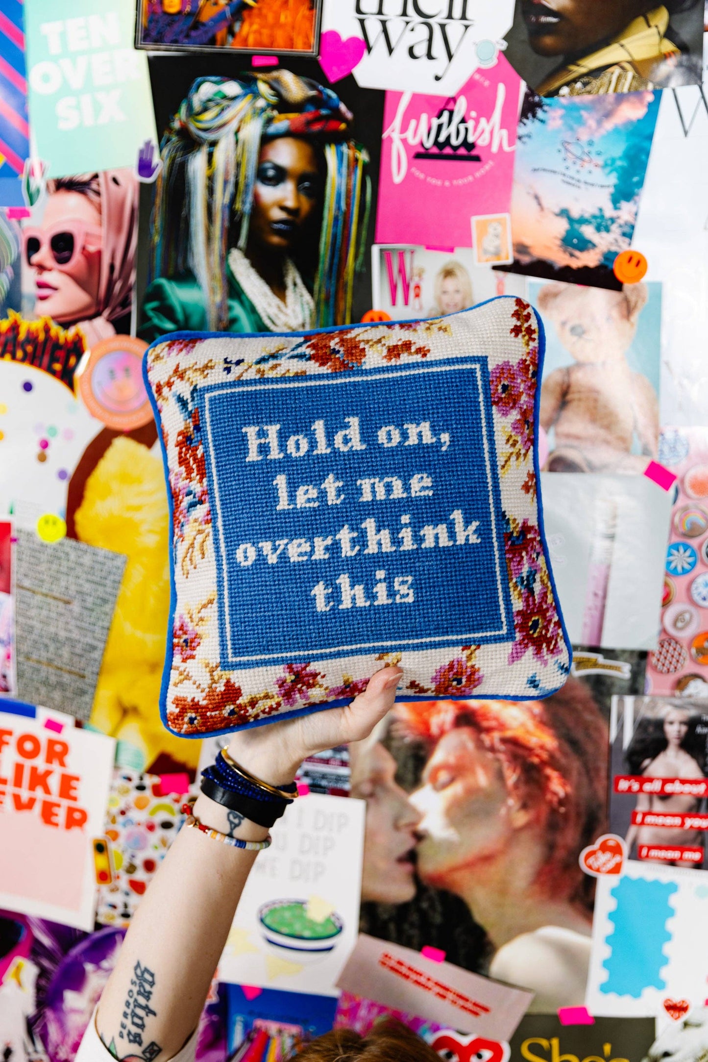 Overthink Needlepoint Pillow