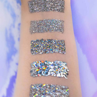 Fine silver holo glitter