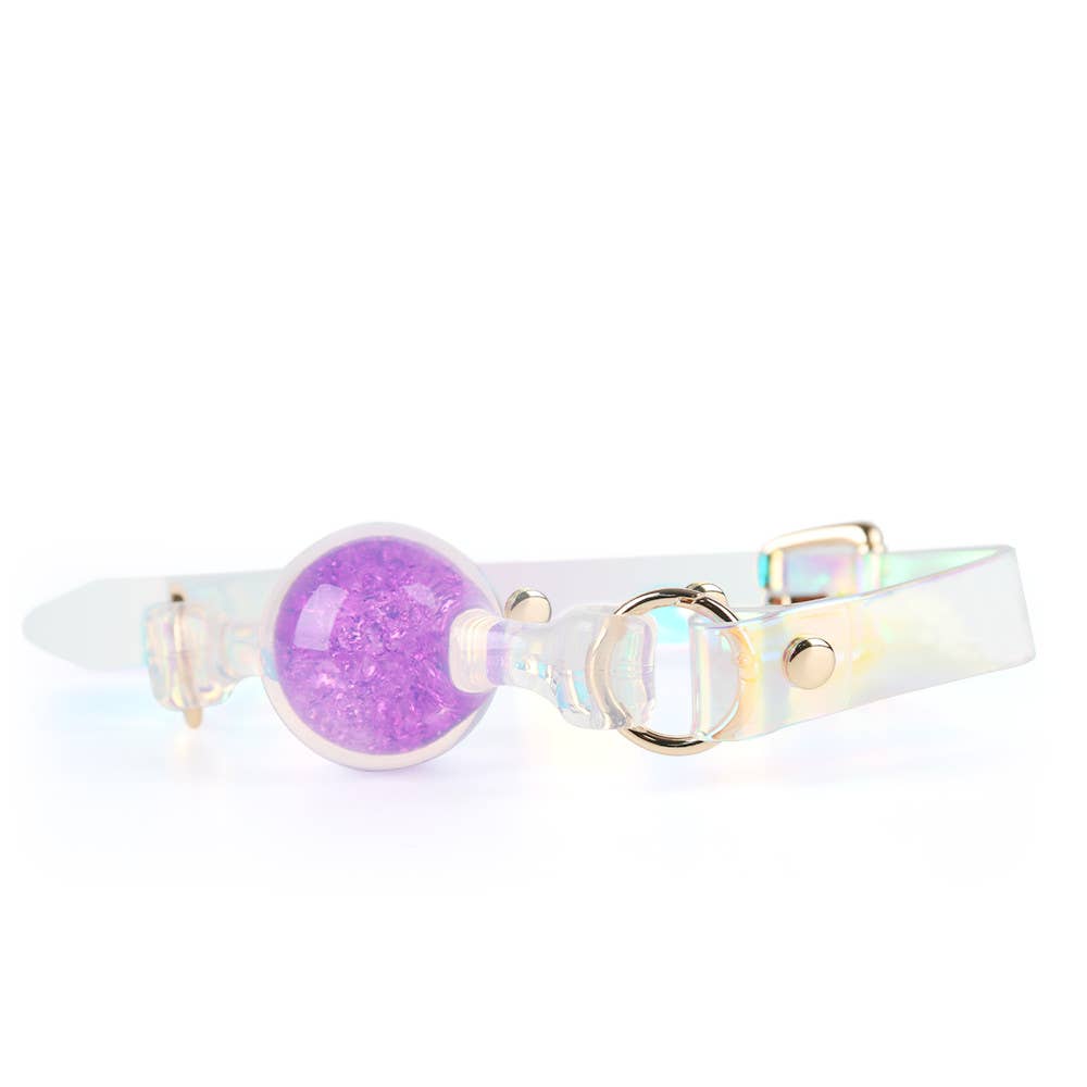 Crystal Ball Gag - Purple: L: 5 cm ball