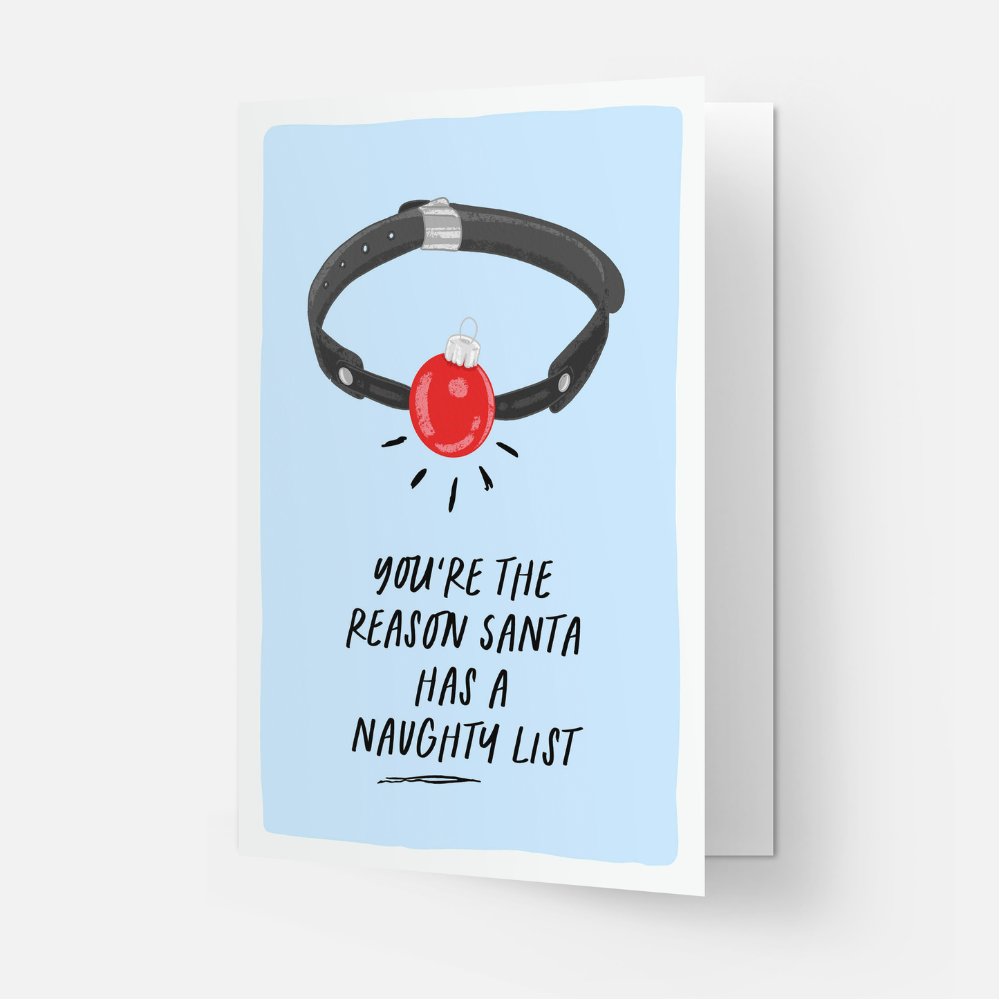 Naughty list ball greeting card