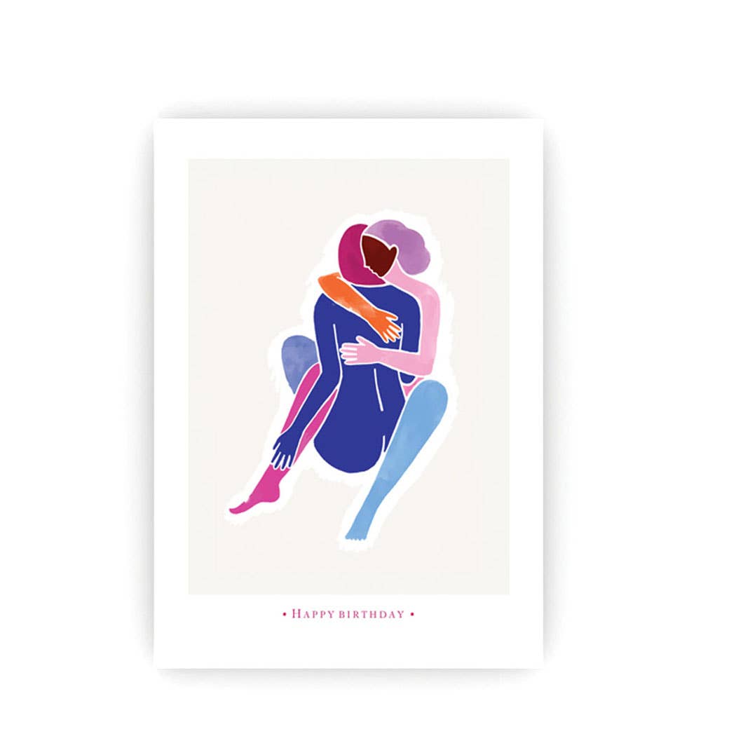 Lovers Hug Happy Birthday Card