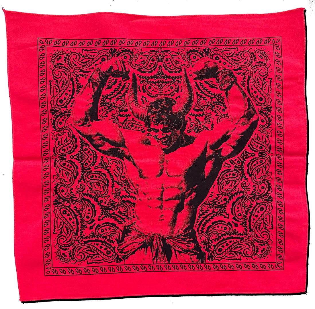 Horned Beefcake Paisley Bandana — Art by Dom “Etienne” Orejudos