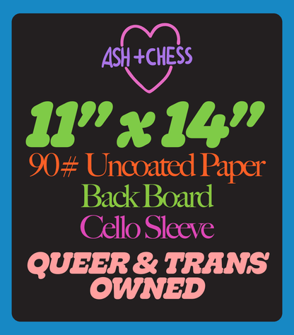 11" x 14" No One Is Free Risograph Print