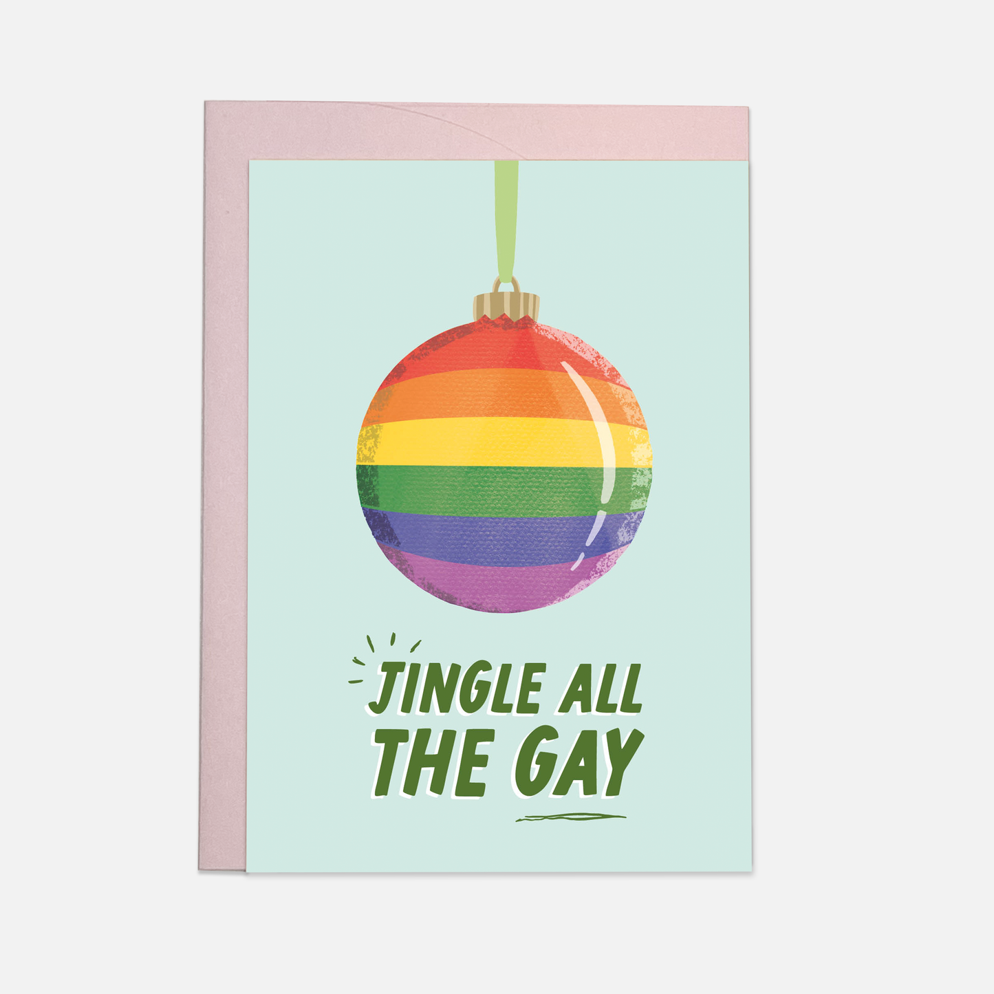 Jingle all the gay greeting card: Double folded