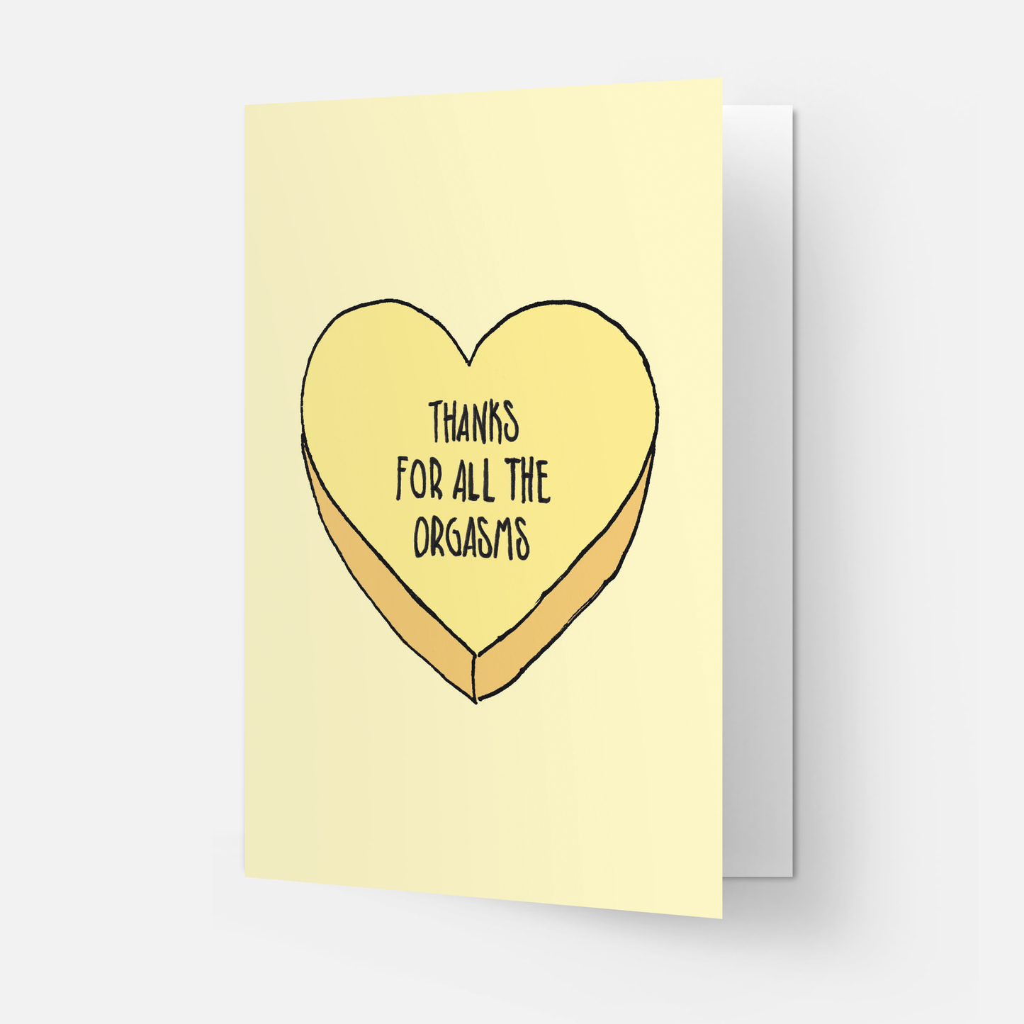Orgasms greeting card: Double folded
