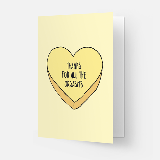 Orgasms greeting card: Double folded