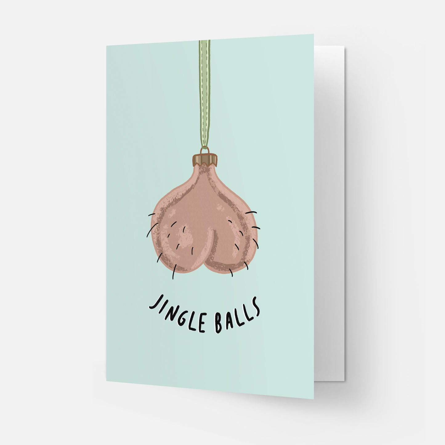 Jingle balls greeting card: White / Double folded