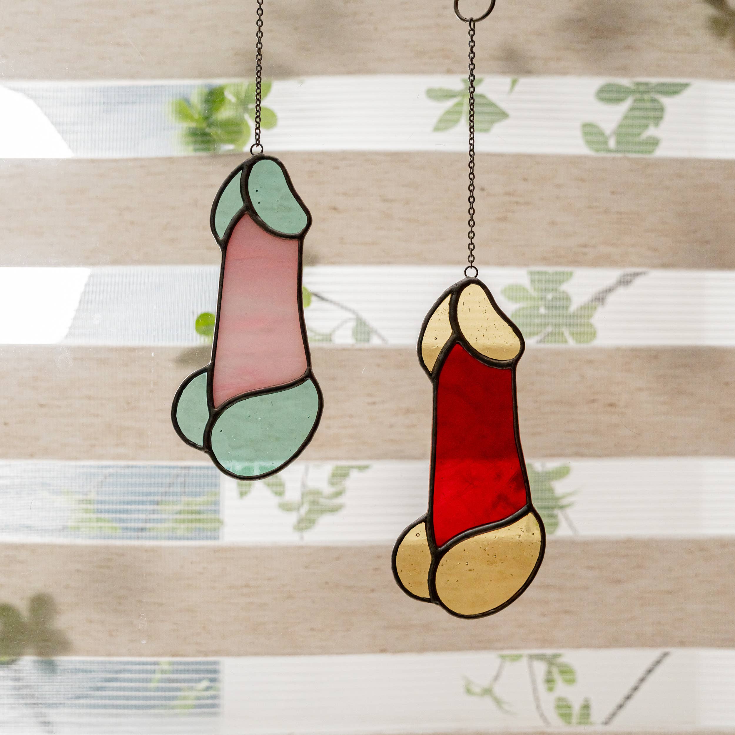Stained Glass Penis - Pink & Mint