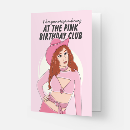 Pink Birthday club  - Chappell Roan Trending greeting card: Double