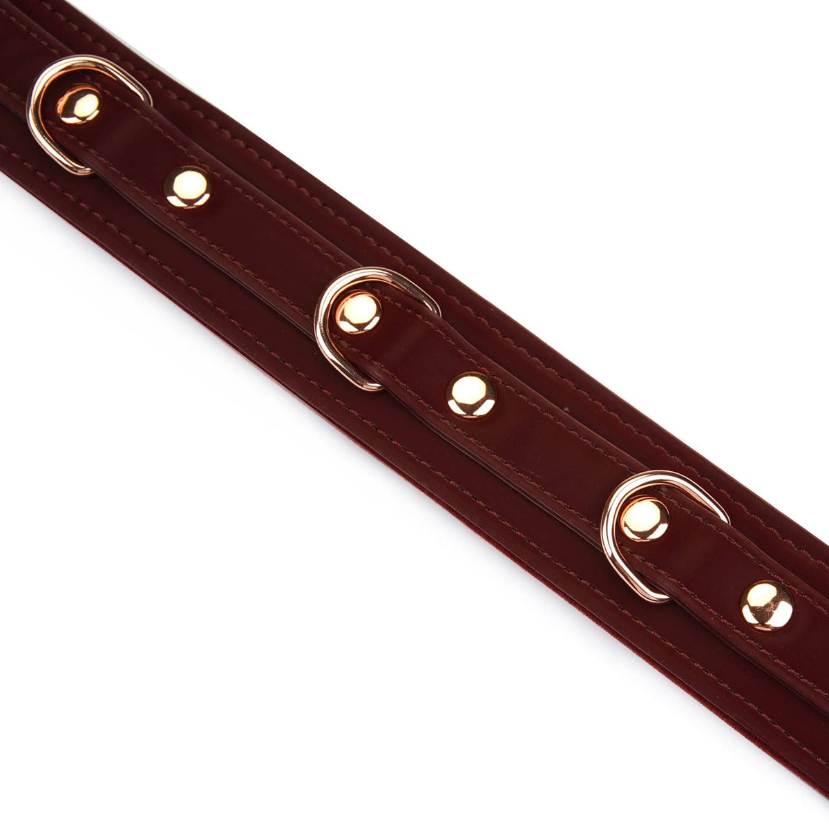 Metallic Shade Burgundy Vegan Collar with Leash