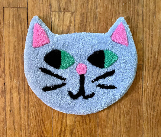 Cat Wall Hanging Rug: Blue