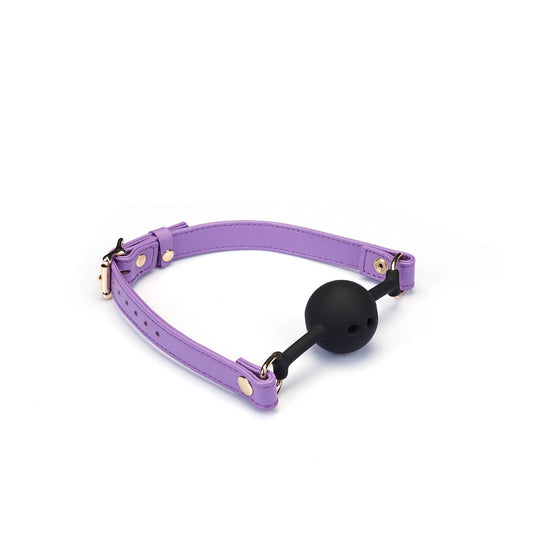 Liebe Seele Italian Leather Breathable Ball Gag - Purple