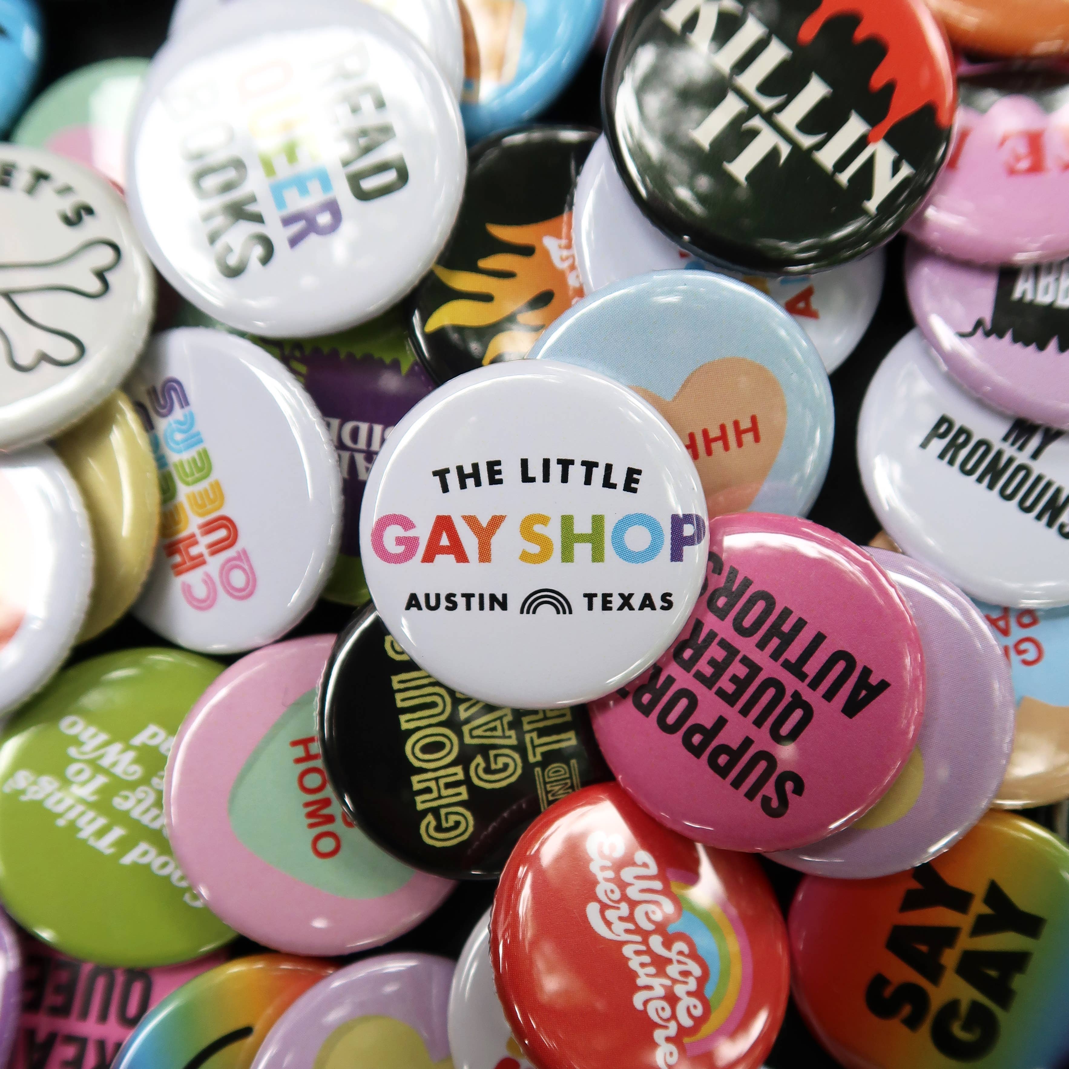 Cheers Queers - 1.25" Button: Black