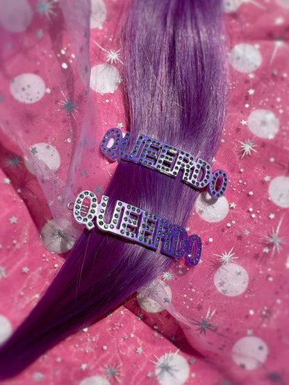 Queerdo Rhinestone Hair Clip Set