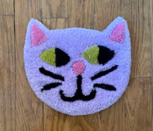 Cat Wall Hanging Rug: Lavender