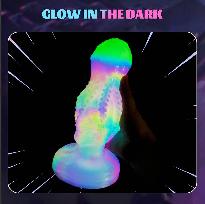 Glow-in-the-Dark Octopus Skull Liquid Silicone Fantasy Dildo