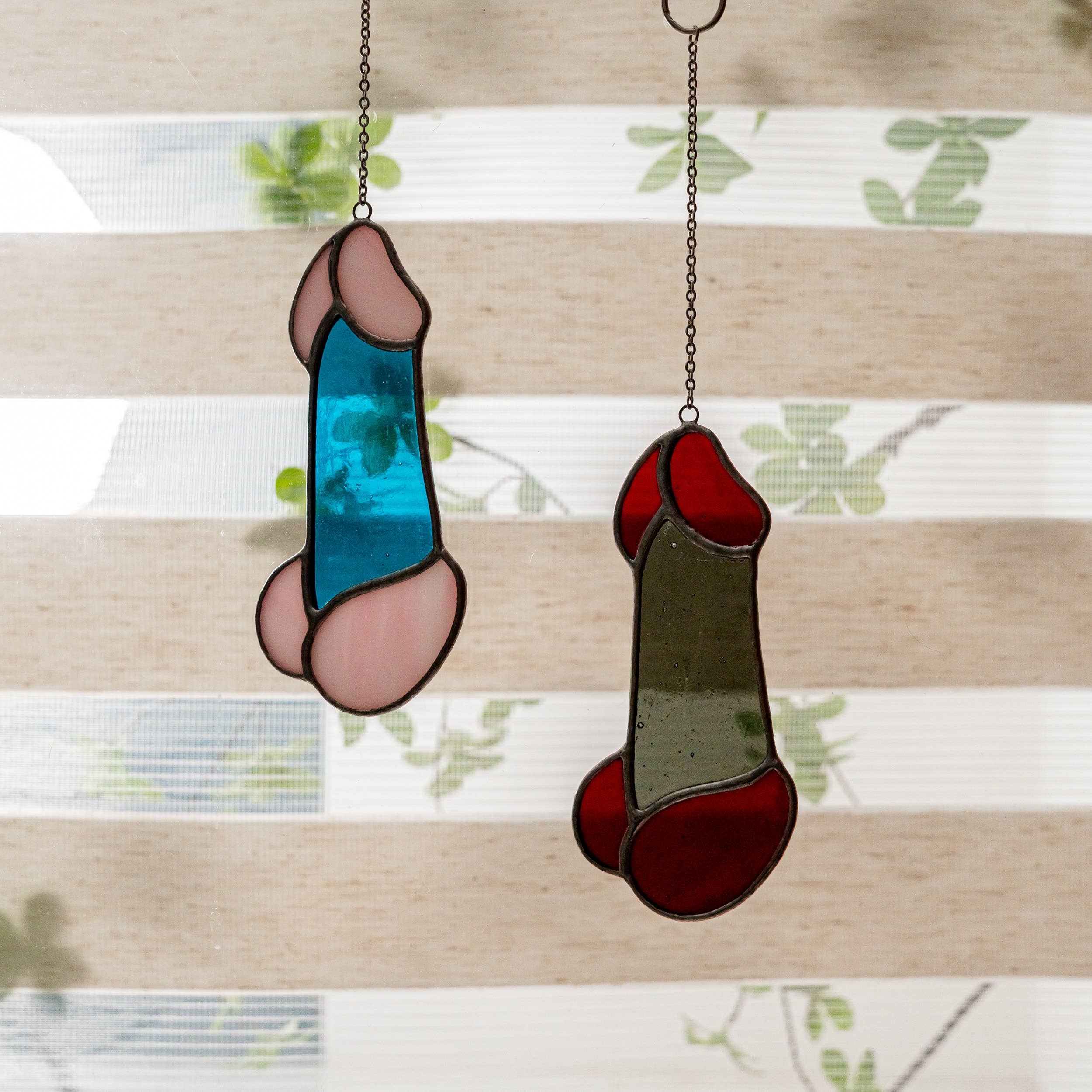 Stained Glass Penis -Red & Black