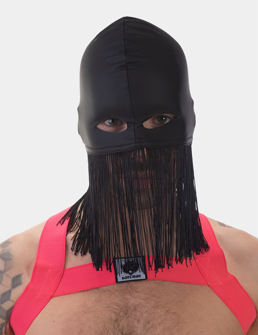 Fetish Hood "Theo" with Fringes Black