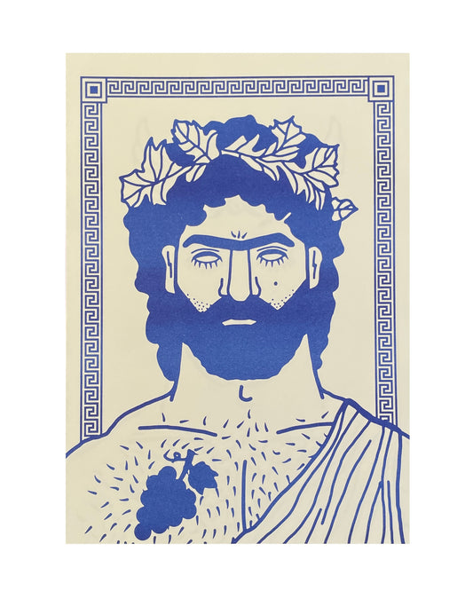 Bababoi Blue A4 Riso Print - Dionysos No. 046