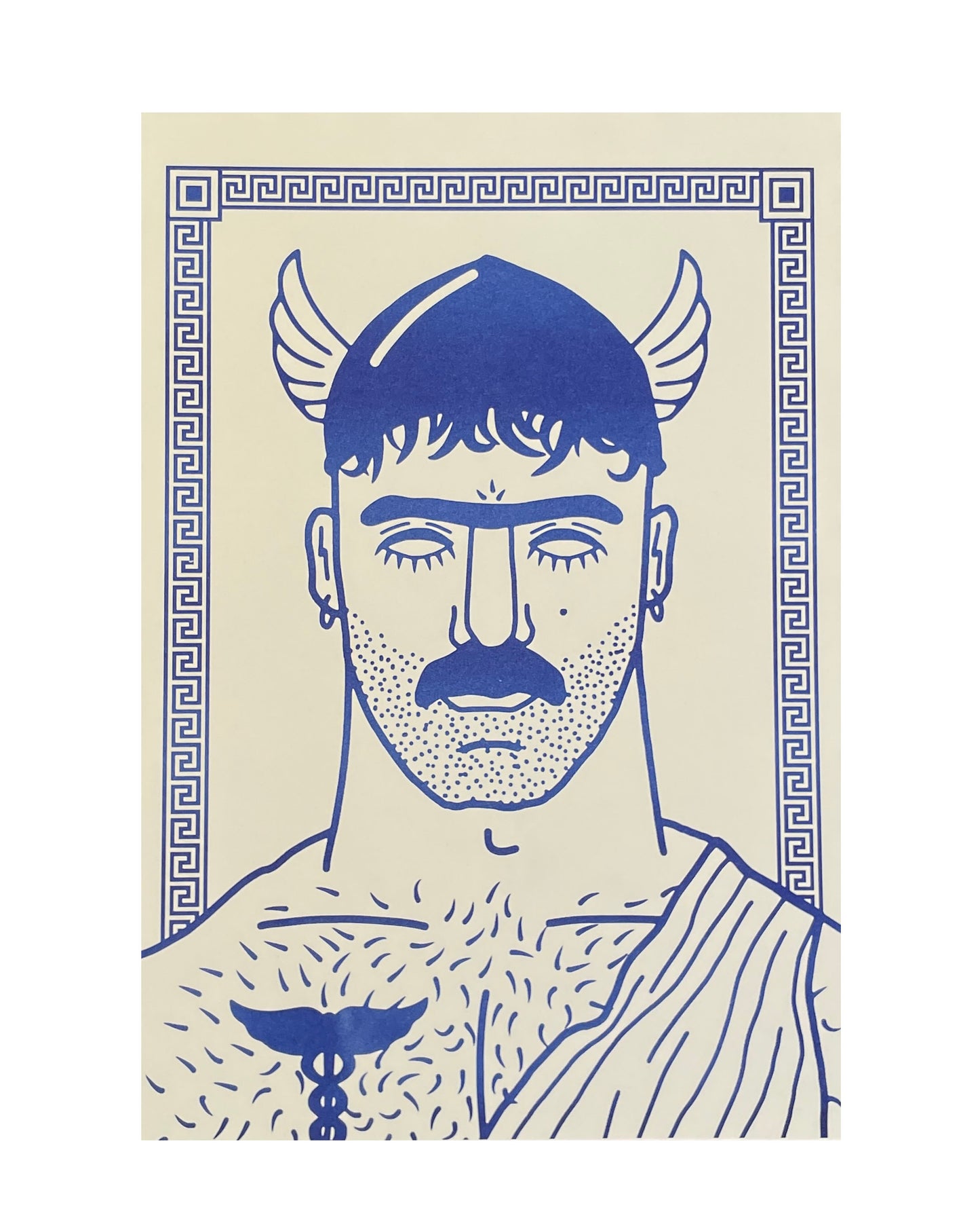 Bababoi Blue A4 Riso Print - Hermes No. 045