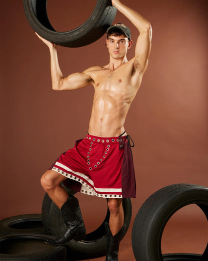 LEAK NYC - GROMMET TRACK SHORTS - MAGMA