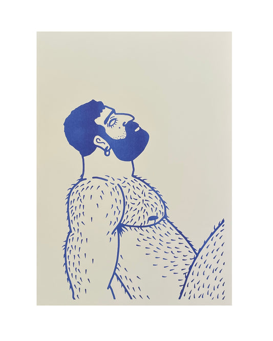 Bababoi Blue A3 Riso Print - No.041