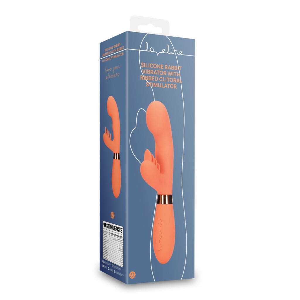 Rabbit Vibrator with Ribbed Clitoral Stimulator