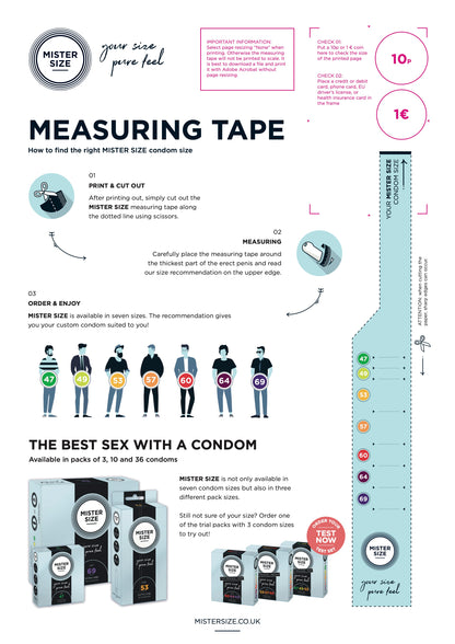 Mister Size - Test Pack: 53, 57, 60 (3 Condoms)