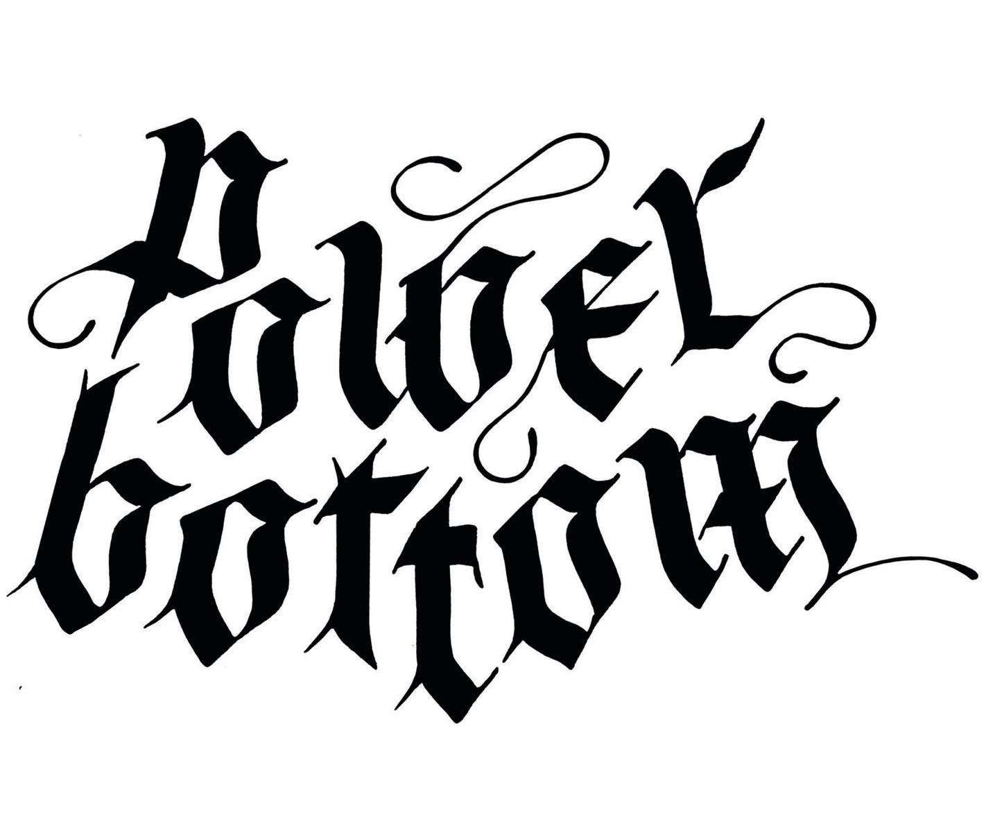 Iron-On Transfer "POWER BOTTOM" Black