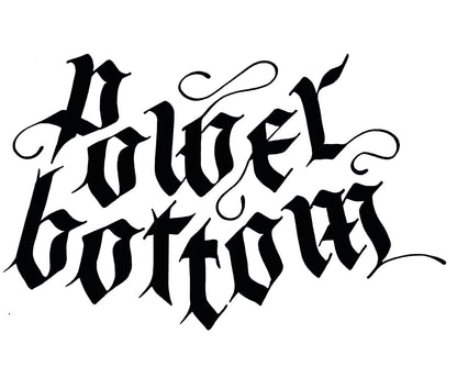Iron-On Transfer "POWER BOTTOM" Black