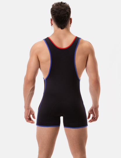 Singlet "Allan" Black/Red/Royal