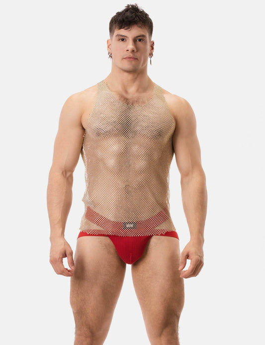 Shiny Tank Top "Blitzy" Champagne