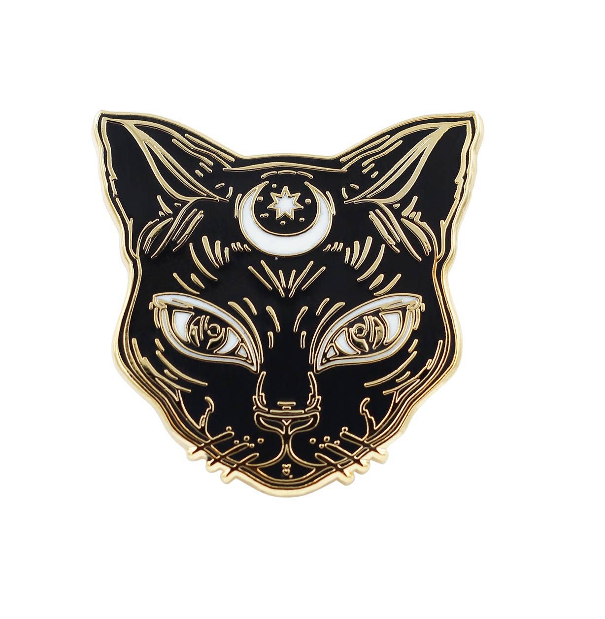Luna The Black Cat Kitty Halloween Witch's Cat Enamel Pin
