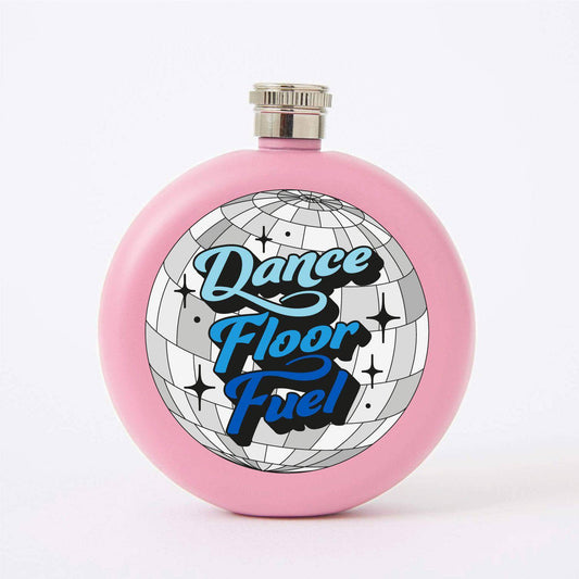 Dance Floor Fuel - Round Pink Hip Flask