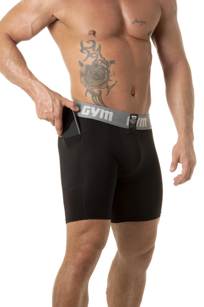 GYM Compression Shorts with Small Phone Pocket