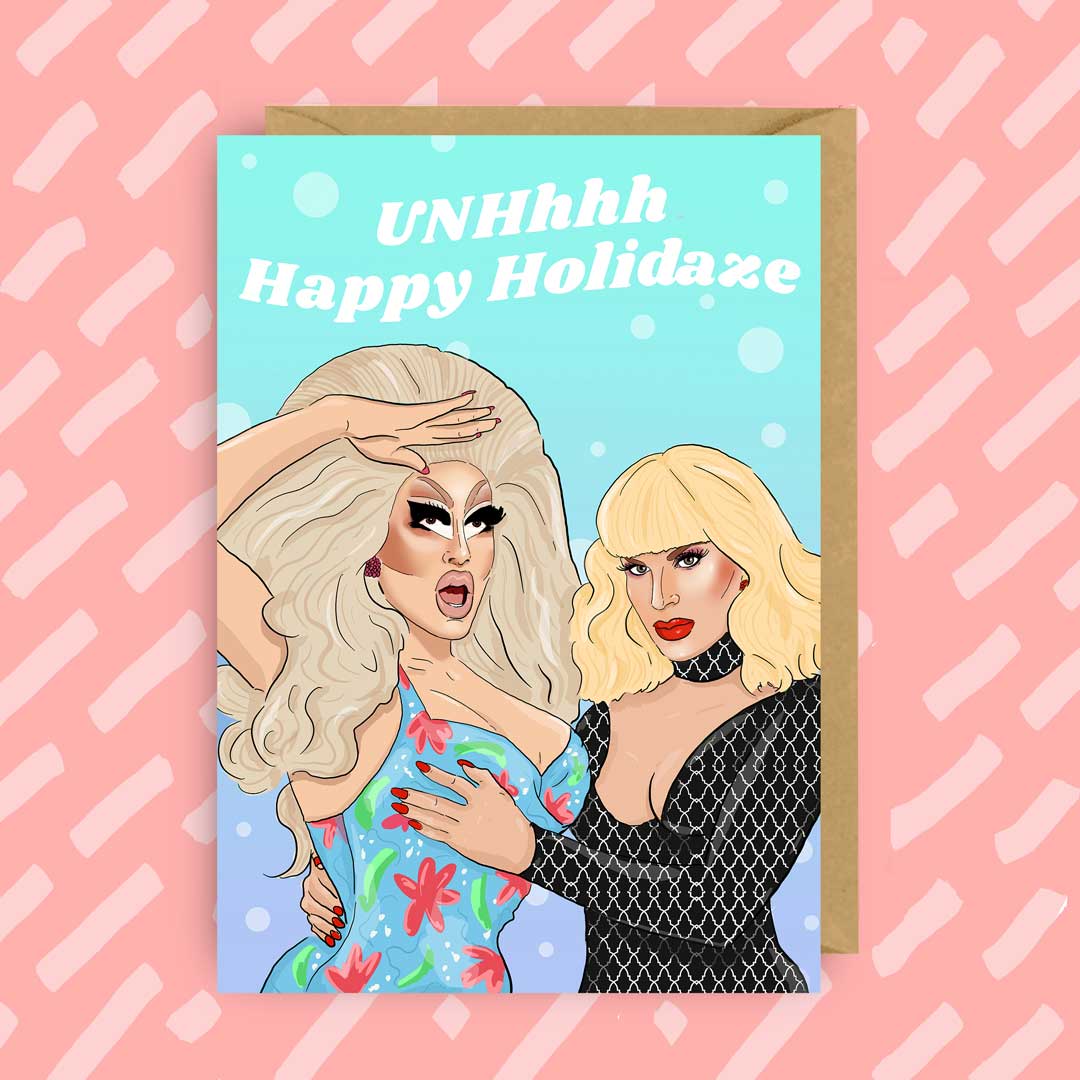 Trixie Mattel and Katya Zamo UNHhhh Christmas Card | LGBT