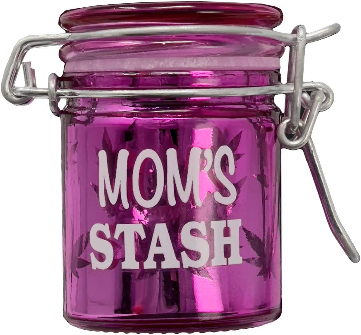 Airtight Glass Herb Mini Storage Jar-Pink Mom's Stash