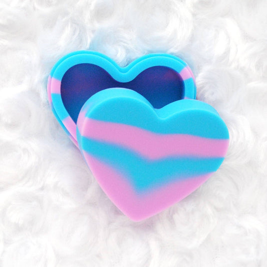 Heart Silicone Container - Pink/Blue