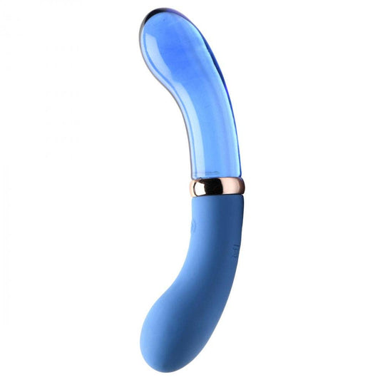 Vibra-Glass 10X Bleu Dual Ended G-Spot Silicone/Glass