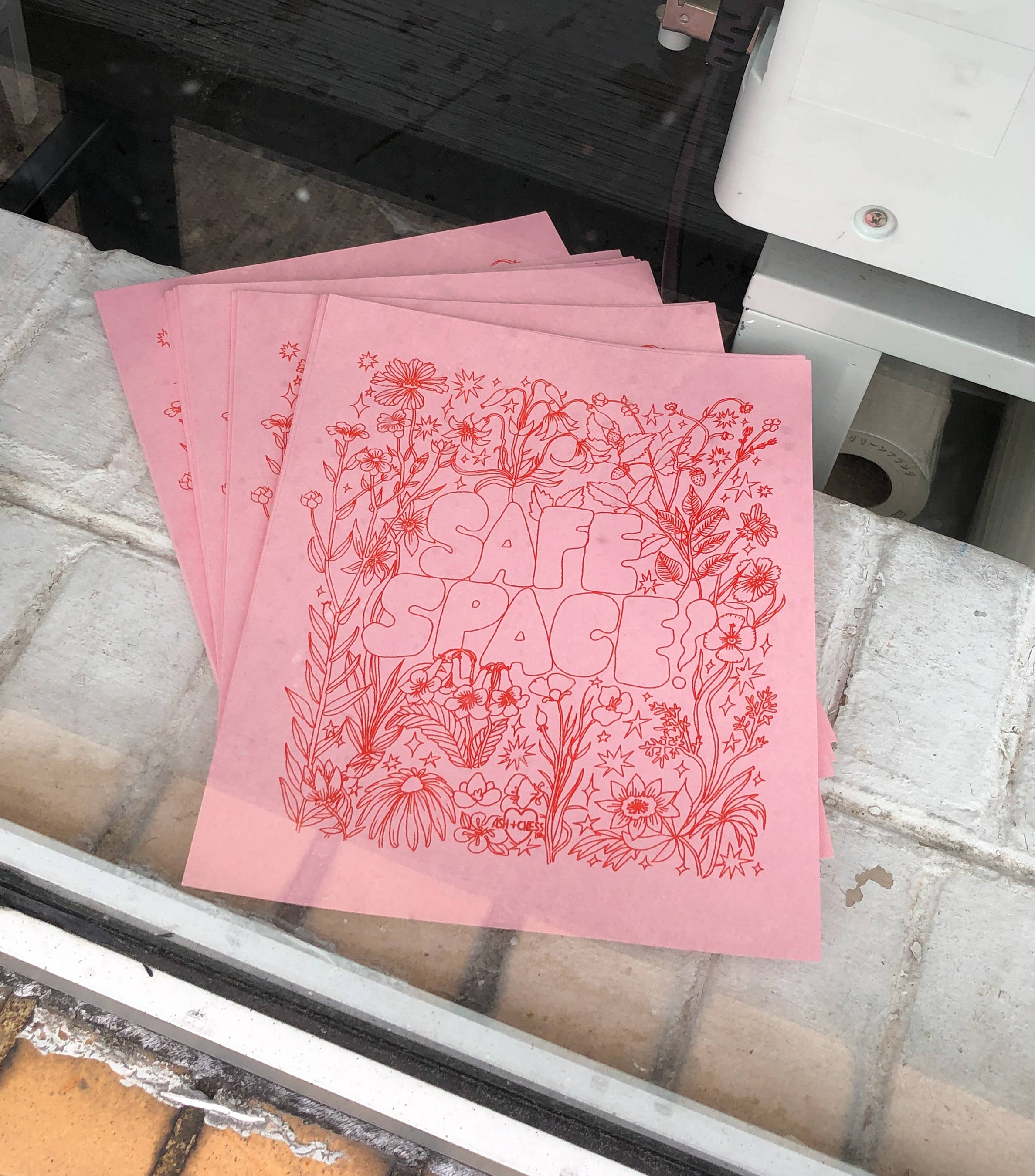 Safe Space Risograph Print 8"x10"