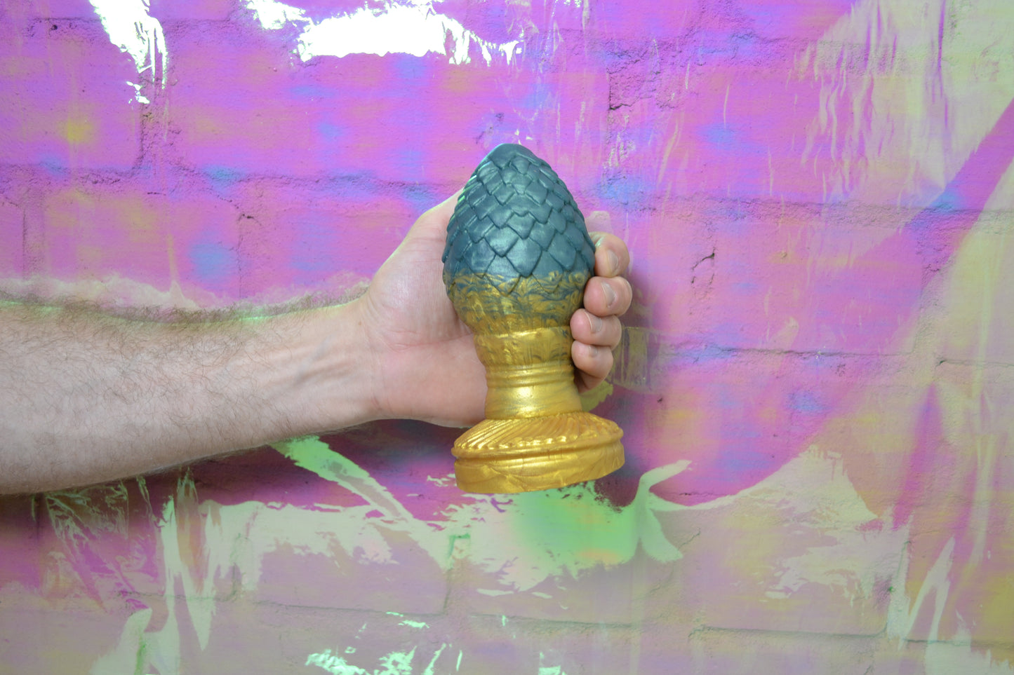 Drogon Dragon Egg Butt Plug 14 cm Teal/Gold