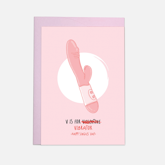 "V is for vibrator" Greeting card