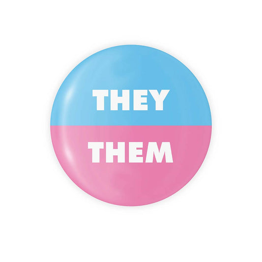 They/Them Pink/Blue Button 3 cm