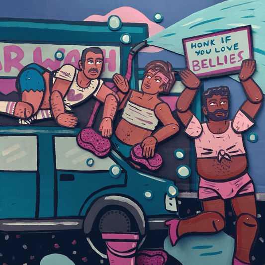 Rory Midhani "Car Wash Babes" 21x21 cm