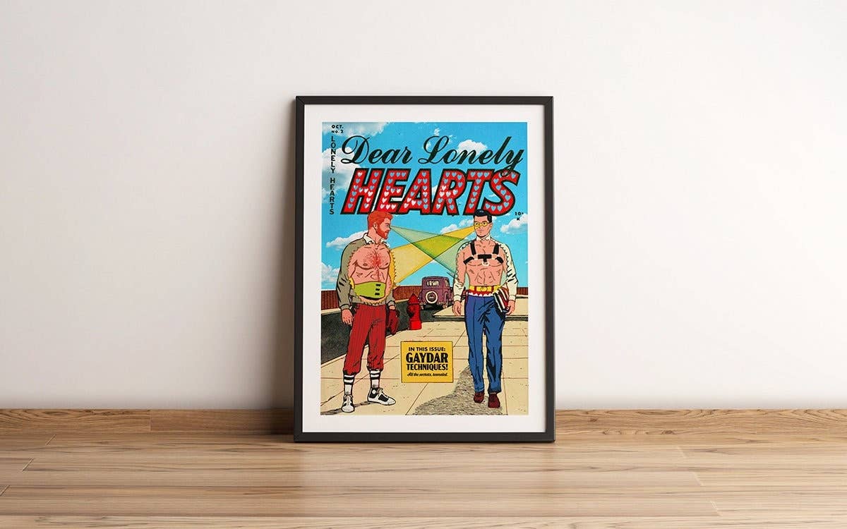 LONELY HEARTS Poster | Queer Print, Gay Comics, Retro Pride